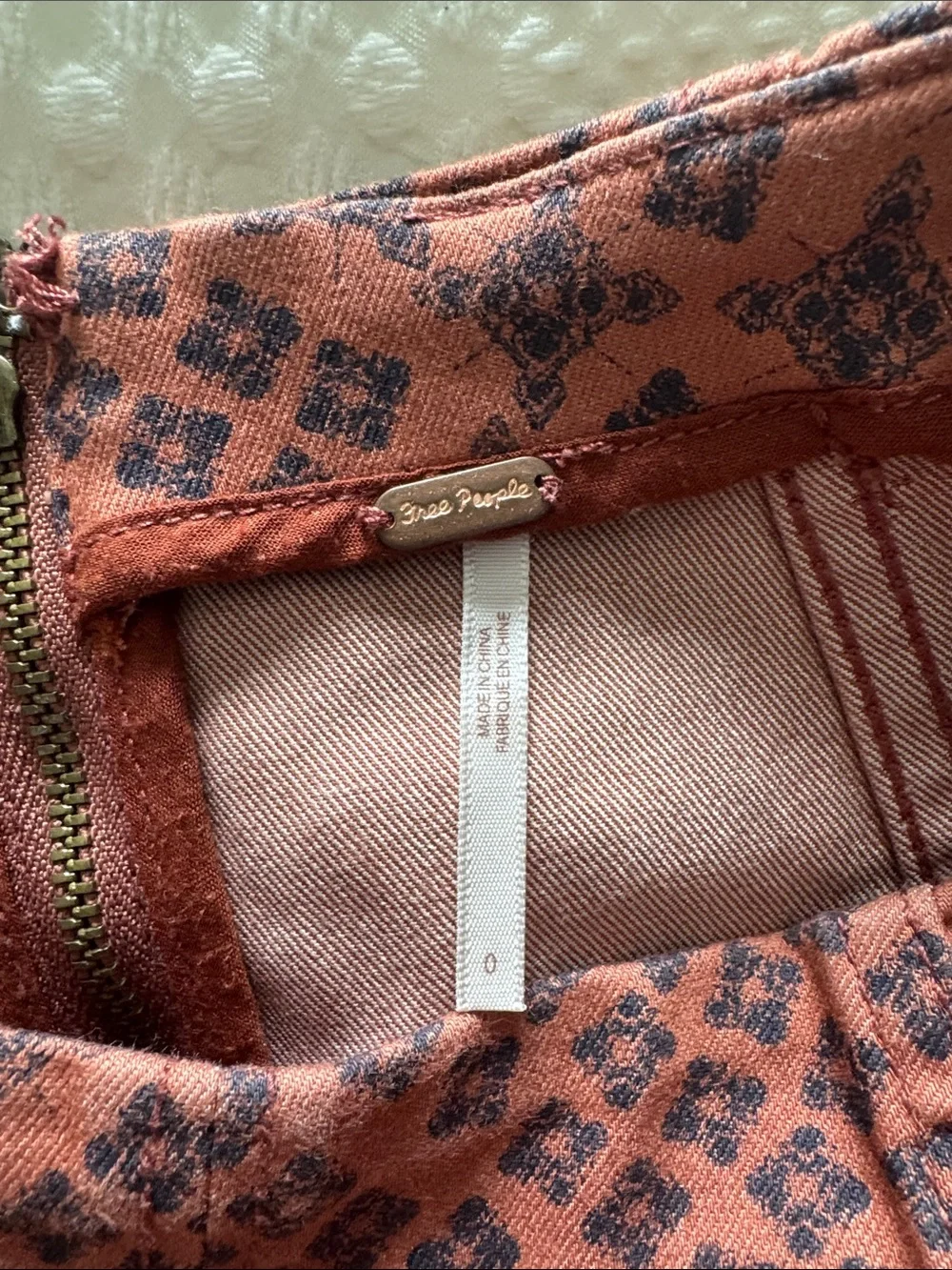 Free People Rust Mini Skirt